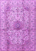 Machine Washable Medallion Purple Traditional Area Rugs, wshtr3905pur