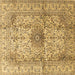 Square Machine Washable Medallion Brown Traditional Rug, wshtr3905brn