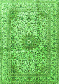 Medallion Green Traditional Rug, tr3905grn