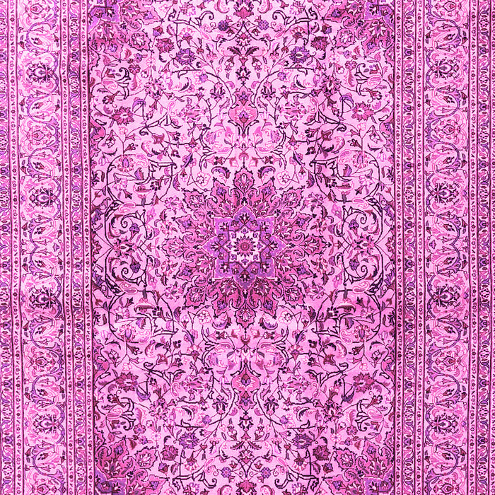 Machine Washable Medallion Pink Traditional Rug, wshtr3905pnk