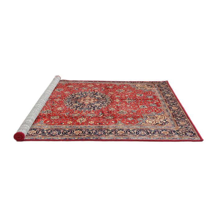 Sideview of Machine Washable Traditional Fire Brick Red Rug, wshtr3906