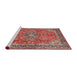 Sideview of Machine Washable Traditional Fire Brick Red Rug, wshtr3906