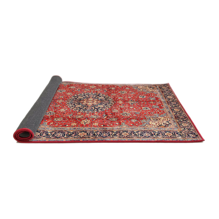 Sideview of Traditional Fire Brick Red Medallion Rug, tr3906