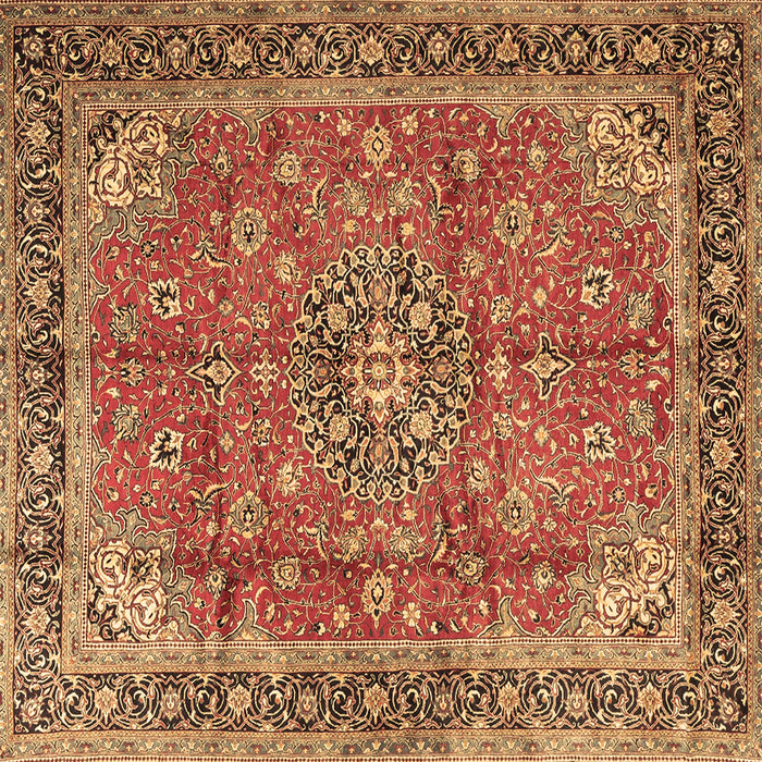 Square Medallion Brown Traditional Rug, tr3906brn