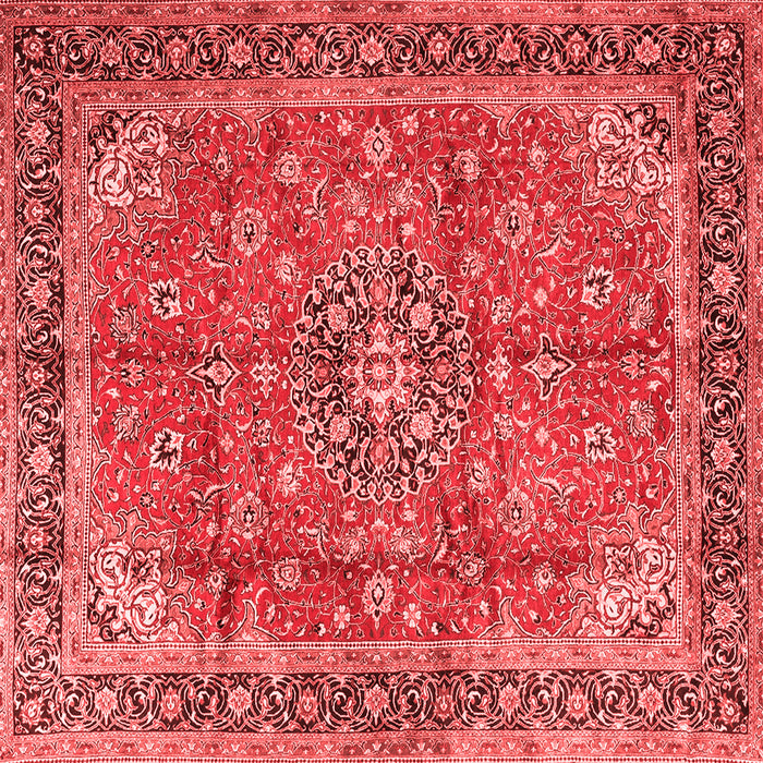 Machine Washable Medallion Red Traditional Rug, wshtr3906red