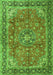 Serging Thickness of Machine Washable Medallion Green Traditional Area Rugs, wshtr3906grn