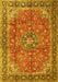 Medallion Yellow Traditional Rug, tr3906yw