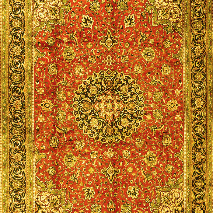 Medallion Yellow Traditional Rug, tr3906yw
