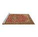 Sideview of Machine Washable Medallion Brown Traditional Rug, wshtr3906brn