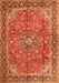 Medallion Orange Traditional Rug, tr3906org