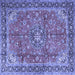 Square Medallion Blue Traditional Rug, tr3906blu