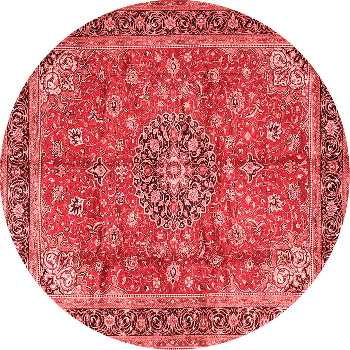 Machine Washable Medallion Red Traditional Rug, wshtr3906red