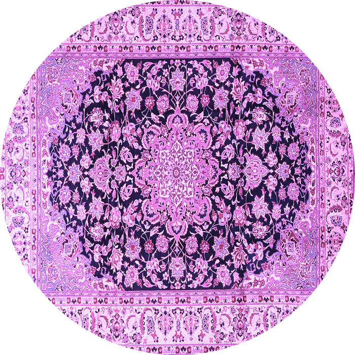 Round Persian Purple Traditional Rug, tr3907pur