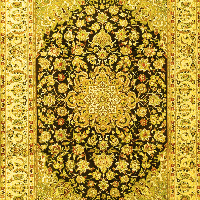 Machine Washable Persian Yellow Traditional Rug, wshtr3907yw