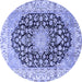 Round Persian Blue Traditional Rug, tr3907blu