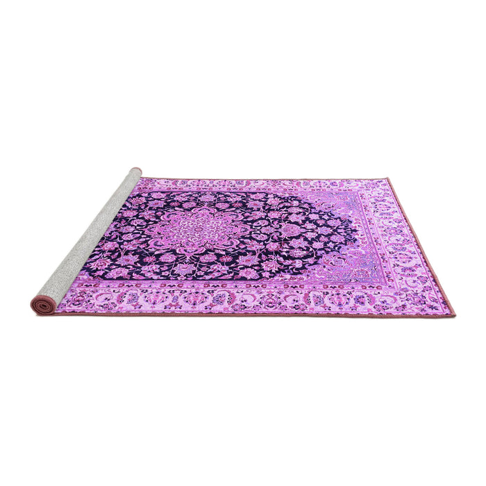 Sideview of Machine Washable Persian Purple Traditional Area Rugs, wshtr3907pur