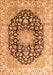 Serging Thickness of Machine Washable Persian Orange Traditional Area Rugs, wshtr3907org