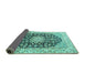 Sideview of Persian Turquoise Traditional Rug, tr3907turq