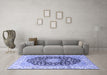 Machine Washable Persian Blue Traditional Rug in a Living Room, wshtr3907blu