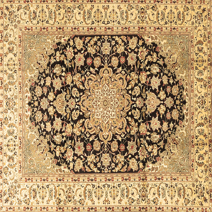 Square Persian Brown Traditional Rug, tr3907brn