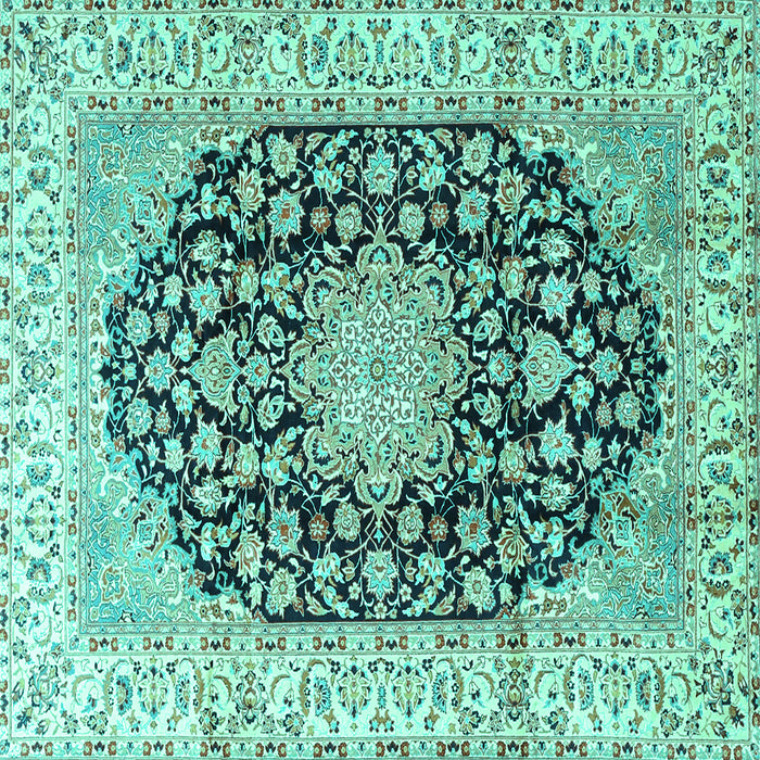 Square Persian Turquoise Traditional Rug, tr3907turq