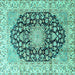 Square Persian Turquoise Traditional Rug, tr3907turq