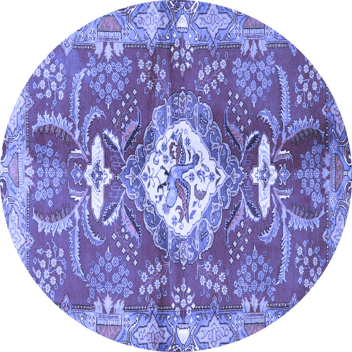 Round Persian Blue Traditional Rug, tr3908blu