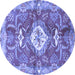 Round Persian Blue Traditional Rug, tr3908blu