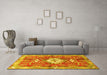 Machine Washable Persian Yellow Traditional Rug in a Living Room, wshtr3908yw