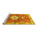 Sideview of Machine Washable Persian Yellow Traditional Rug, wshtr3908yw