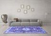 Machine Washable Persian Blue Traditional Rug in a Living Room, wshtr3908blu