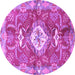 Round Persian Purple Traditional Rug, tr3908pur
