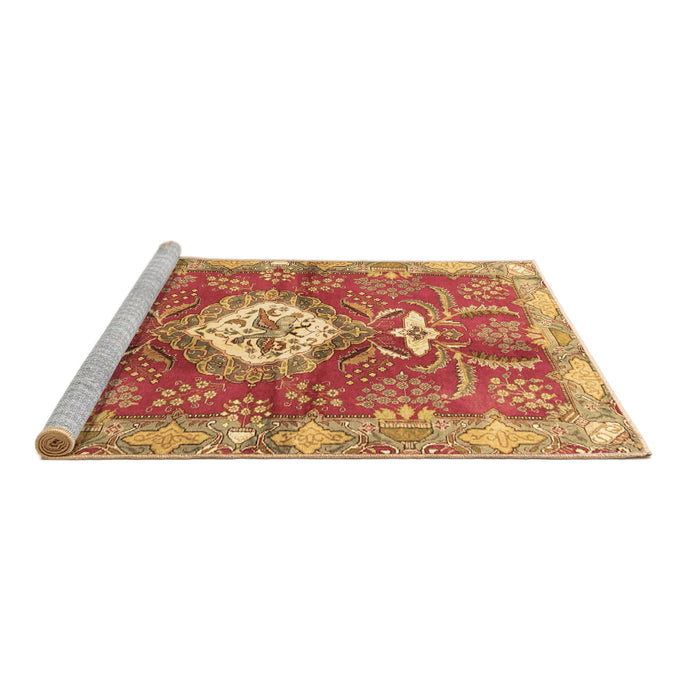 Sideview of Machine Washable Persian Brown Traditional Rug, wshtr3908brn