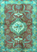 Machine Washable Persian Turquoise Traditional Area Rugs, wshtr3908turq