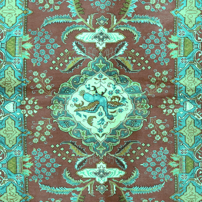 Machine Washable Persian Turquoise Traditional Area Rugs, wshtr3908turq