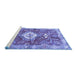 Sideview of Machine Washable Persian Blue Traditional Rug, wshtr3908blu