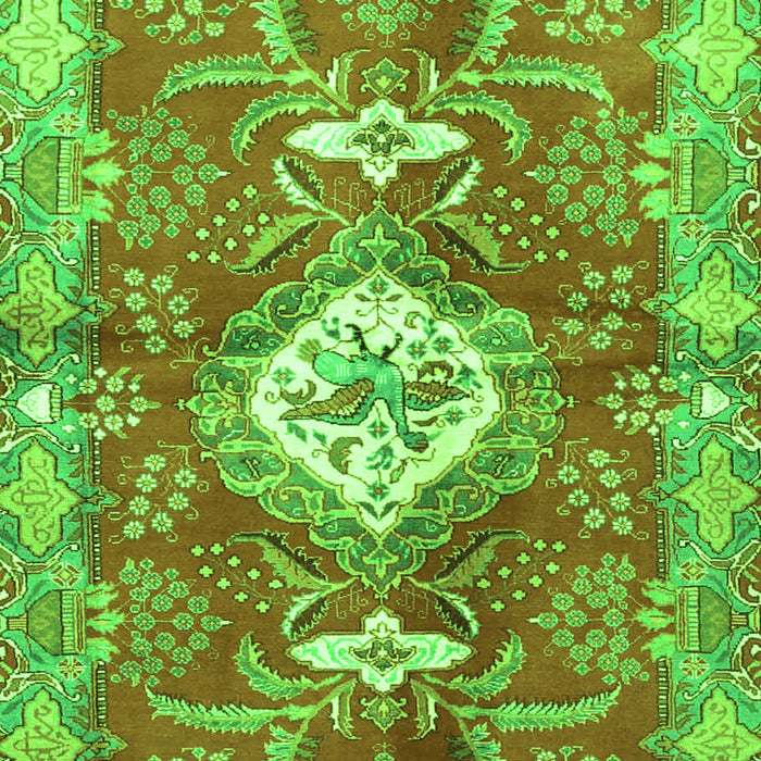 Serging Thickness of Machine Washable Persian Green Traditional Area Rugs, wshtr3908grn