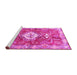 Sideview of Machine Washable Persian Pink Traditional Rug, wshtr3908pnk