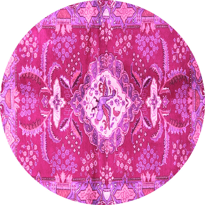 Round Persian Pink Traditional Rug, tr3908pnk