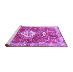 Sideview of Machine Washable Persian Purple Traditional Area Rugs, wshtr3908pur