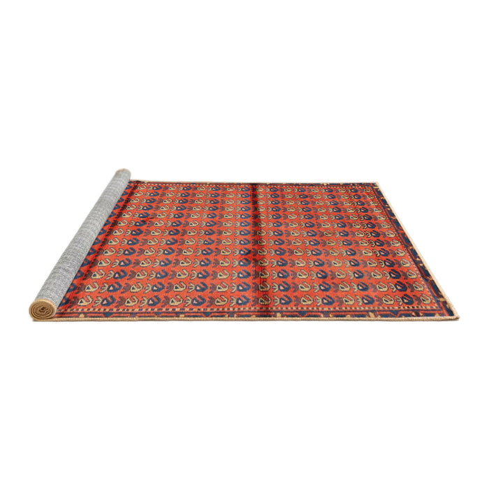 Sideview of Machine Washable Traditional Red Rug, wshtr3909