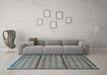 Machine Washable Persian Light Blue Traditional Rug in a Living Room, wshtr3909lblu