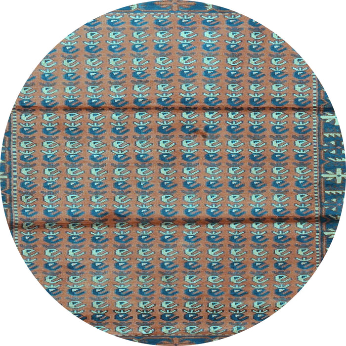 Round Machine Washable Persian Light Blue Traditional Rug, wshtr3909lblu