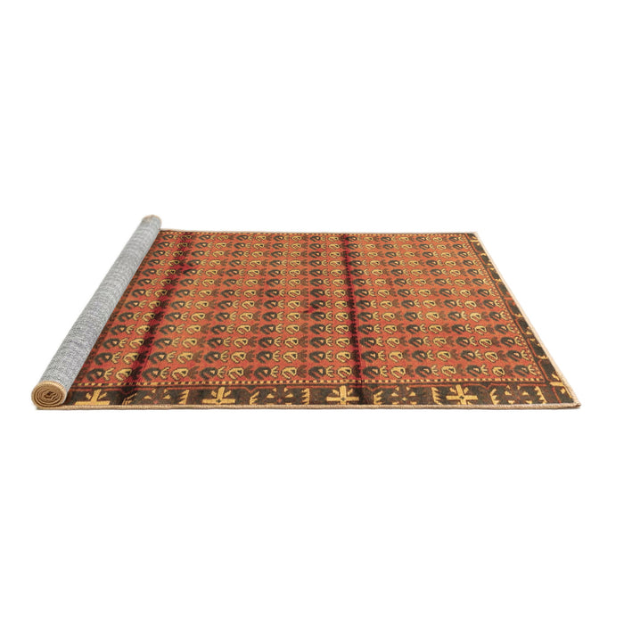 Sideview of Machine Washable Persian Brown Traditional Rug, wshtr3909brn