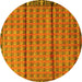 Round Machine Washable Persian Yellow Traditional Rug, wshtr3909yw