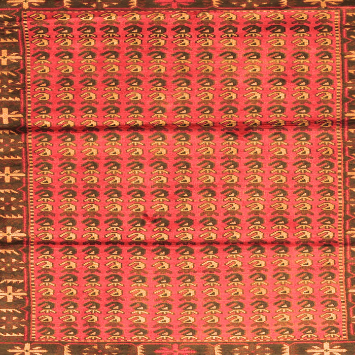 Serging Thickness of Persian Orange Traditional Rug, tr3909org