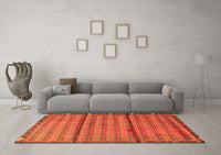 Machine Washable Persian Orange Traditional Rug, wshtr3909org