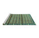 Sideview of Machine Washable Persian Turquoise Traditional Area Rugs, wshtr3909turq