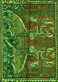 Animal Green Traditional Rug, tr390grn