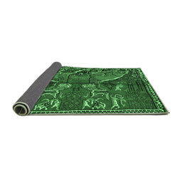 Sideview of Animal Emerald Green Traditional Rug, tr390emgrn